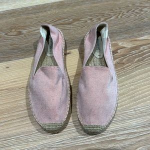 Pink Canvas Espadrilles Slip-On Flats - Women